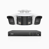 HDCK680 - 8 Kanal PoE Überwachungskamera-Set mit 2*4K Kameras & 1*6MP zwei Objektiven Kamera (180° Ultraweitwinkel), Personen-und Fahrzeugerkennung, Eingebautes Mikrophon